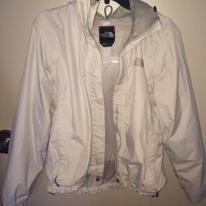 White North Face Rain Jacket Coat