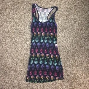 Rainbow skull ribbed tank