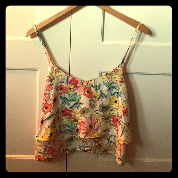 LA Hearts Ruffle cropped tank top