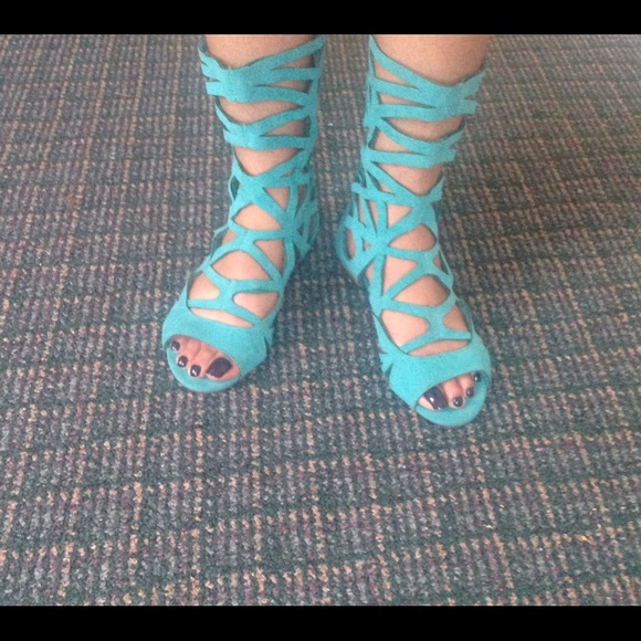 Green Gladiator sandals