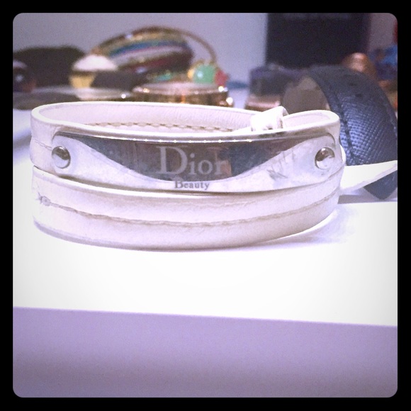 White Leather Christian Dior Bracelet