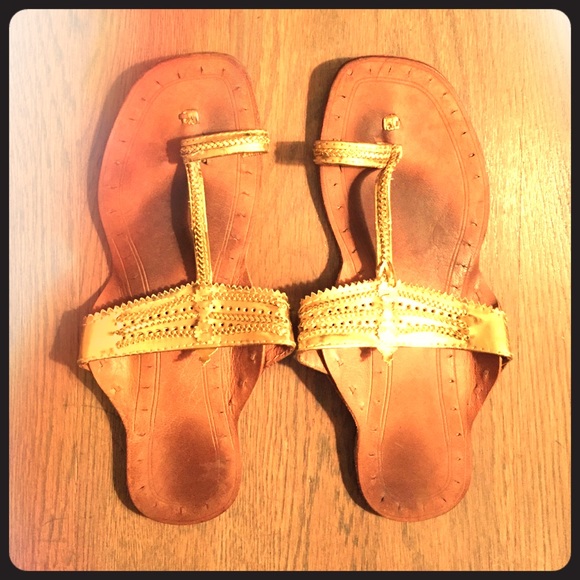 gold indian sandals