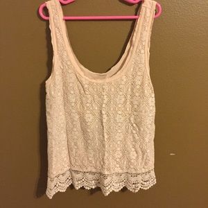 Dusty pink crochet tank