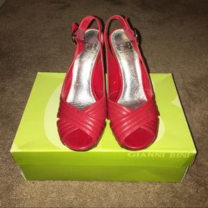 Red leather Gianni Bini Sandal