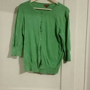 Green 3/4 length sleeve cardigan
