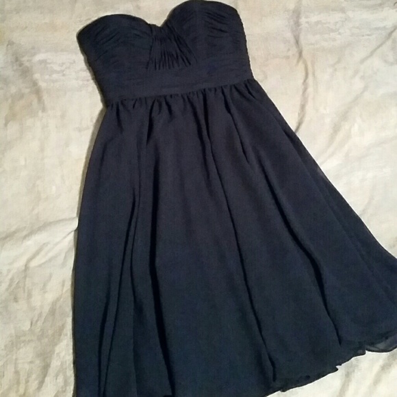 Navy blue strapless dress