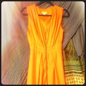 A bar III orange zipper dress in small