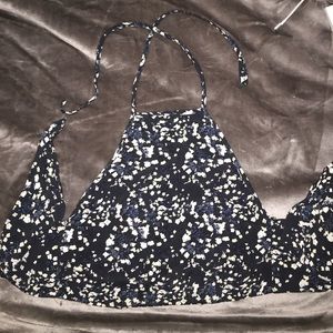 Printed halter tie top