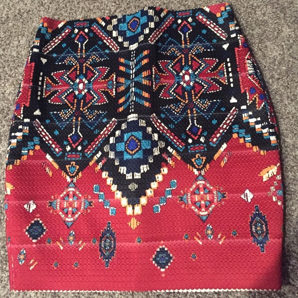 Multicolored Indian Print Mini Skirt---on hold