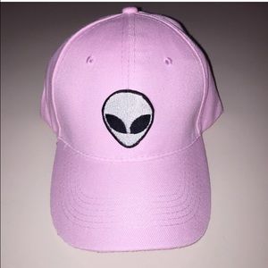 Pink alien baseball cap