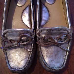 Frye metallic moccasins EUC!