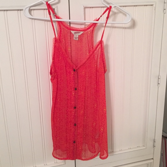 Sheer pink tank top