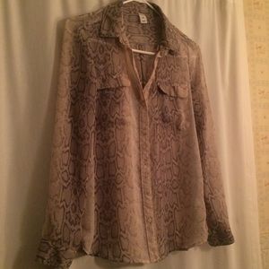 Sheer snake skin patterned top