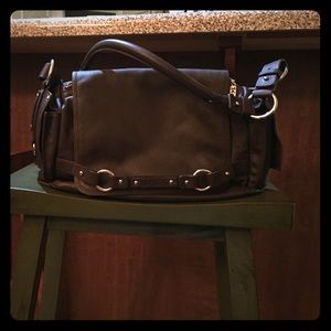 Dark brown leather purse
