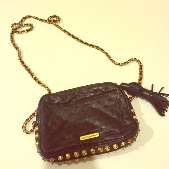 REBECCA MINKOFF  BLACK PURSE WITH GOLD SPIKES
