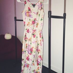High-low floor length floral print dress