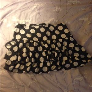 Navy polka dotted skirt