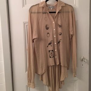 Wildfox slouchy graphic blouse