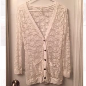 Cute White Lace Cardigan