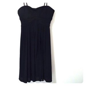 Black BCBGMaxAzria strapless cocktail dress