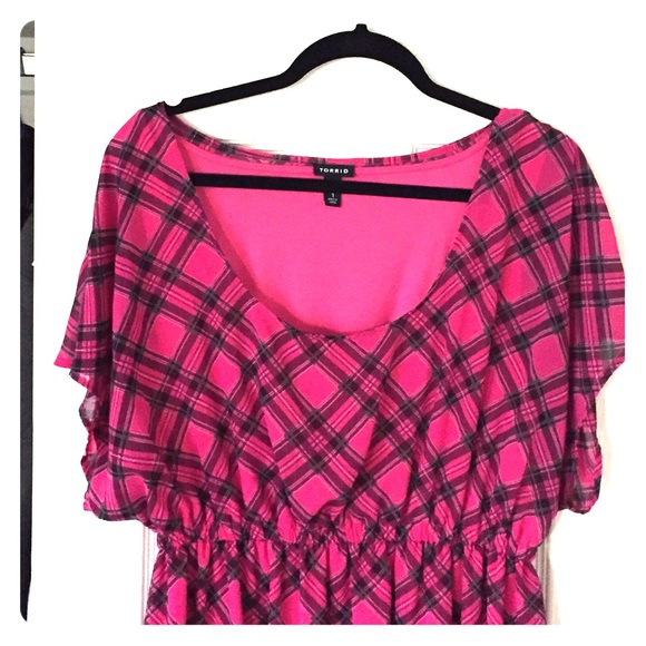 Torrid dress. Pink plaid. Size 1.