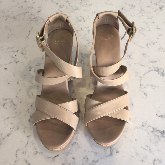 Cole Haan wedge sandals worn twice.