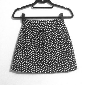 Zara A-line polka dot skirt navy/white