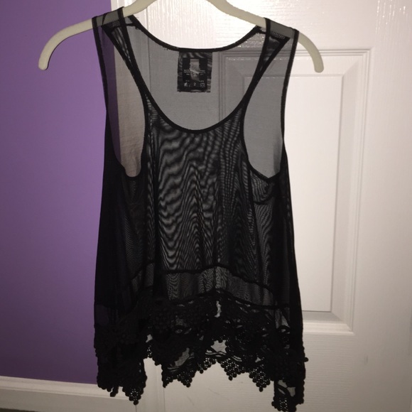 Simpli sheer black top