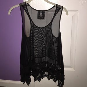 Simpli sheer black top
