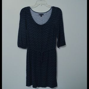 Navy & green geometric print Gap 3/4 sleeved dress