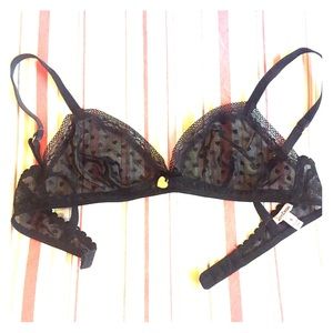 Juicy couture black heart lace bralette