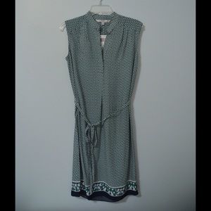 Green & navy geo print Max Studio sleeveless dress