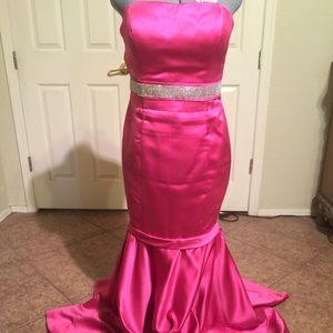 Hot pink formal gown