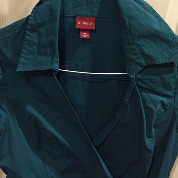 SOLD Flattering teal wrap dress. Worn once.