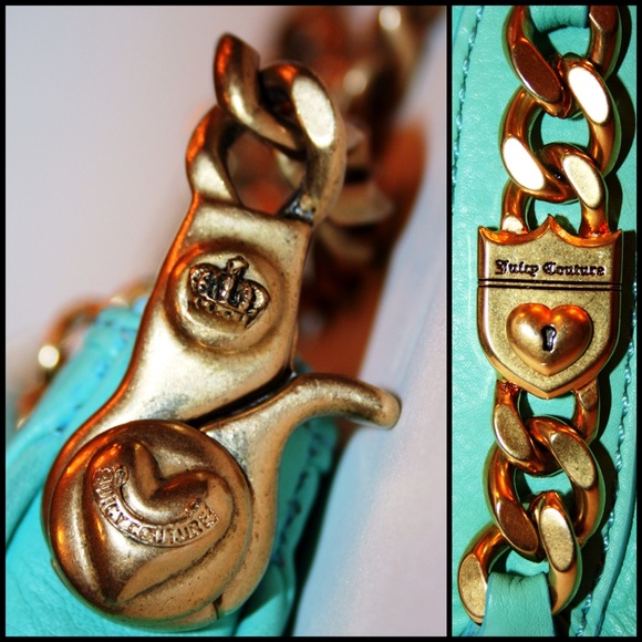 Turquoise JUICY COUTURE clutch purse SO cute - Picture 2 of 4