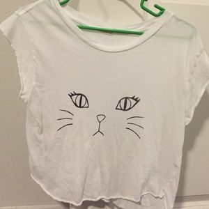 Brandy Melville crop cat shirt