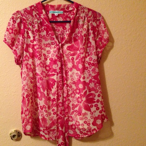 Pink flower blouse