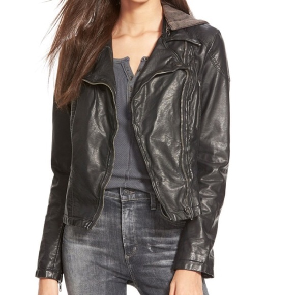 Free People Faux Leather Moto Jacket