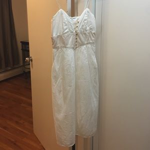 Lauren Moffat cream cotton/satin dress