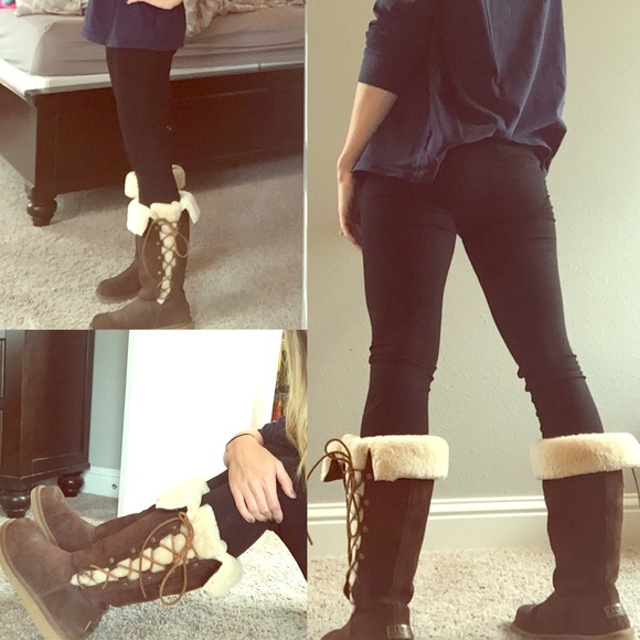 Authentic Ugg lace up boots