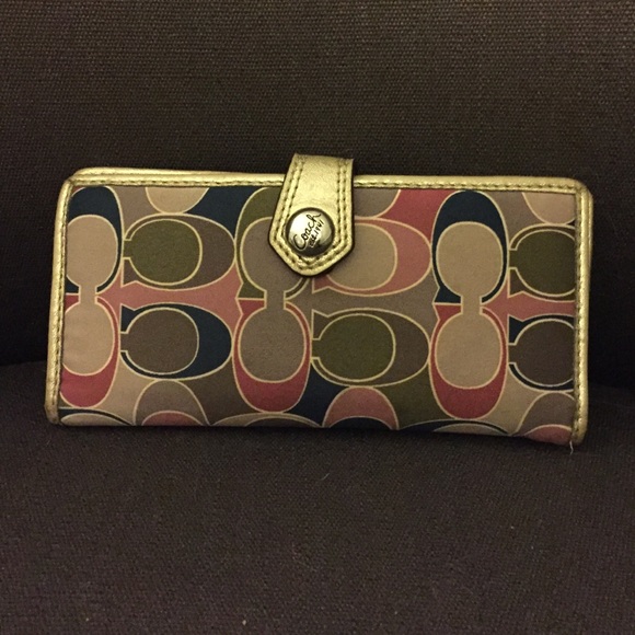 Coach skinny multi-color wallet 🎀