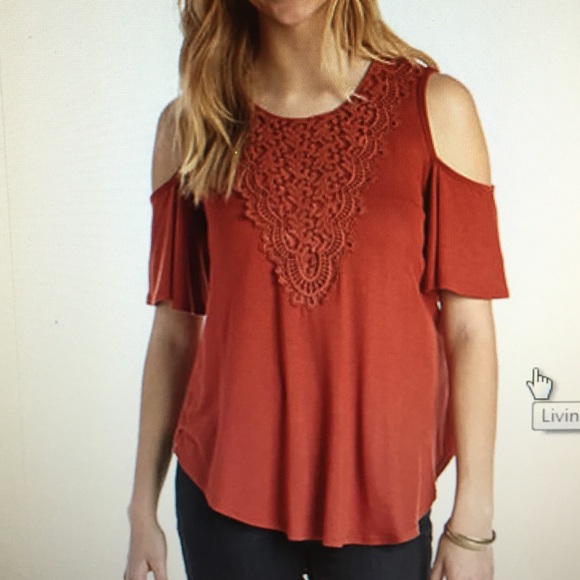 Living Doll Tops - Living Doll Crochet Cold Shoulder Top