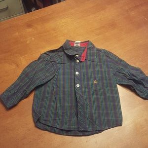 Plaid boys gap long sleeve bottom up shirt