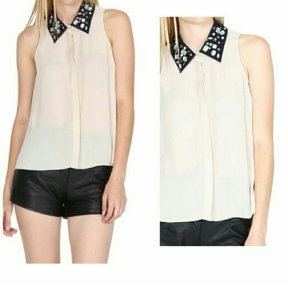 Bejeweled  Collar Top