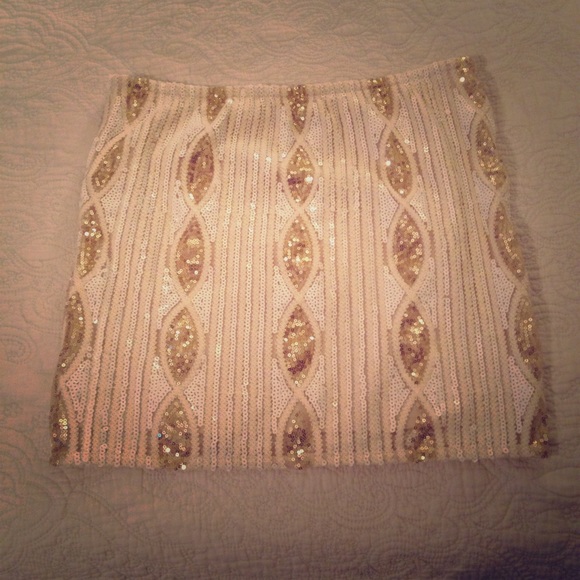 Cream & Gold Sequined Skirt - Picture 1 of 1