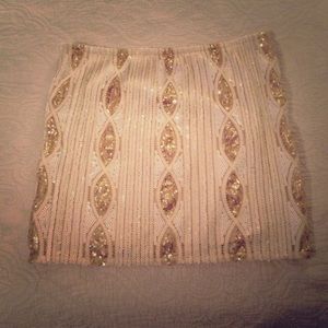 Cream & Gold Sequined Skirt