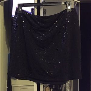 Black sequined mini skirt