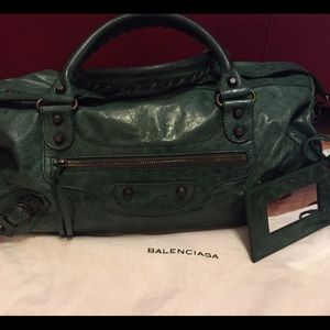 Authentic Balenciaga Emerald Green Twiggy Satchel