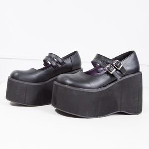 Mary Jane Flatform Platform Wedge Demonia Black