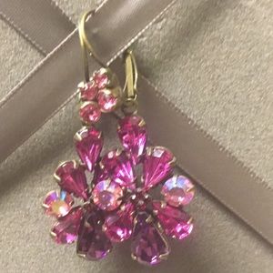 Pink Earrings Rhinestones